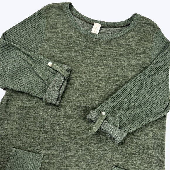 Now N Forever Pullover Blouse Size 1X Olive Green Super Soft - Picture 1 of 10